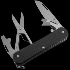 Fox Vulpis 4 Scissor Carbon Fibre Penknife -Outdoor Gear Store CF4 43348.1686819429